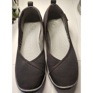 Springtime Crocs Women Duet Busy Day Ballet Flats Shoes Black Slip On Sz 8